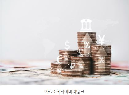 다양한 화폐와 돈, 그리고 연준을 보여주는 이미지.